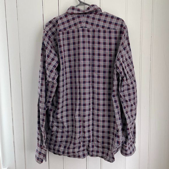 Duchamp Red & Blue Plaid Tailored Fit Dress Men's Shirt Woven in Italy Sz M-L - Picture 2 of 8